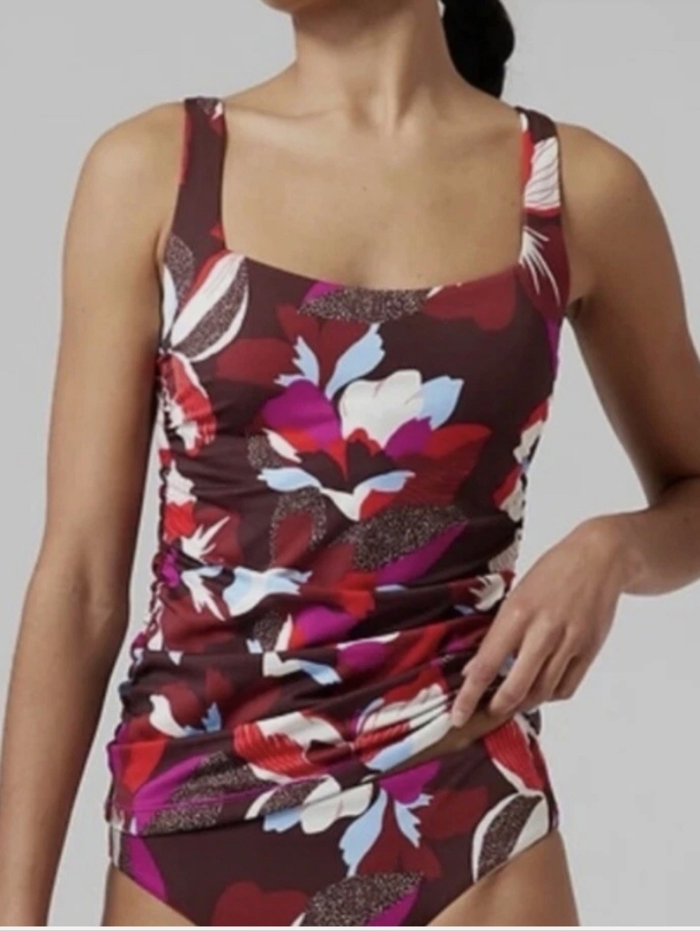 Athleta Square Neck Bra Cup Tankini Sz 34 B/C